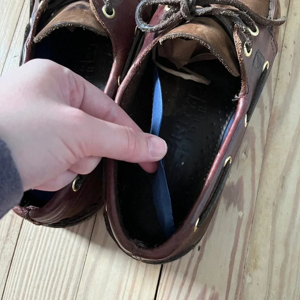 Sperry Top-Sider Boat Shoes Mens 8M Brown Leather Authentic Original 0195412
